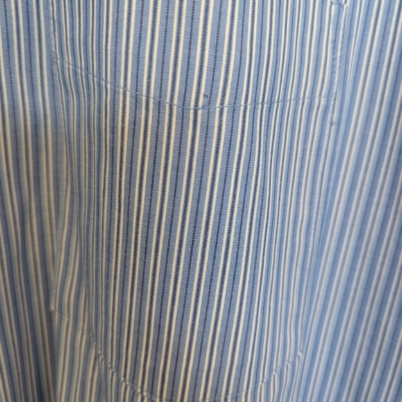 Van Heusen Men's Blue and White Striped Shirt, Size L - Picture 5 of 6